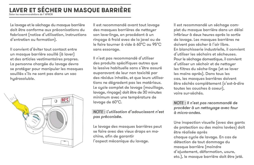 Comment laver un masque barrière